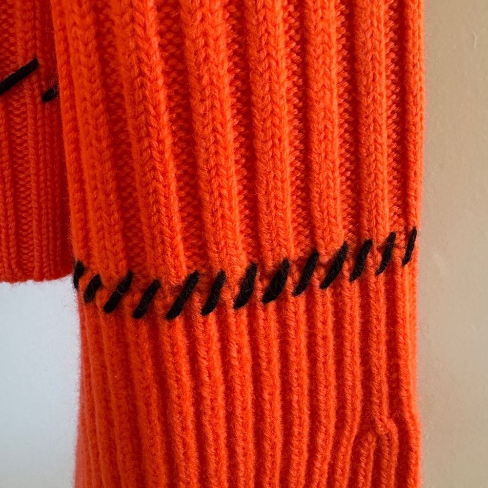 Orange Ribbed Crew Neck Sweater - Picture 3 of 3
